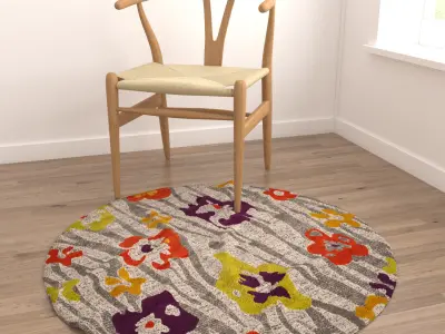 Round Rug Set 284 3D model
