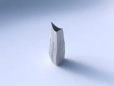 Vase curved tipping triangle 2 with partial random triangle p... 3D print model