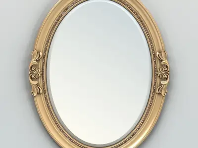 Oval mirror frame 003 3D model
