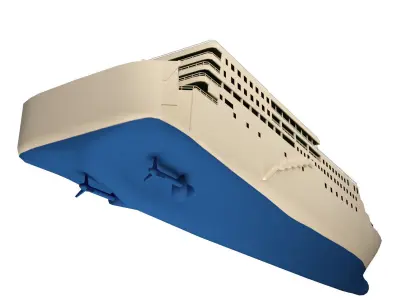ferry cruise ship Low-poly 3D model