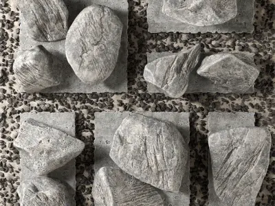 Slab tile gravel monument n1 3D model