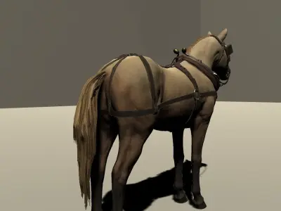 Full Rigged Inc Face  Horse Model with Textures 3D model