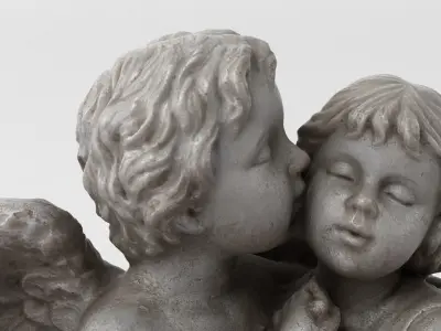 Angel 2 pair of angels kissing each 3D model