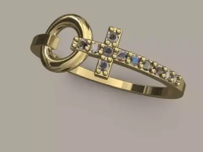 Ring cross 3D print model