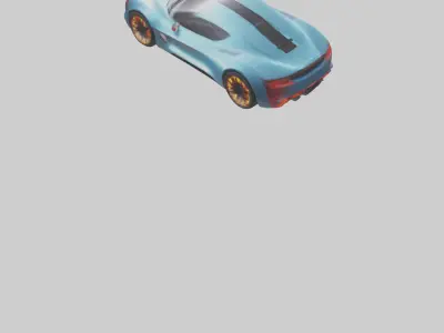 Concept Sports Car with Futuristic Lights model 3D model