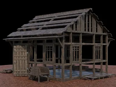 Medieval Village Asset 22- 4K Textures Game Ready Low-poly 3D model