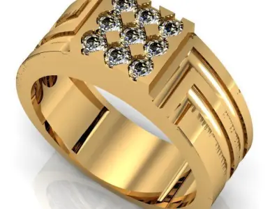 men ring 3D print model 8