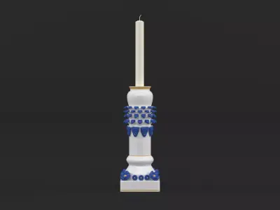 Candlestick with candle 3D model