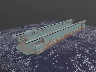 Floating Dock 1 Low-poly 3D model