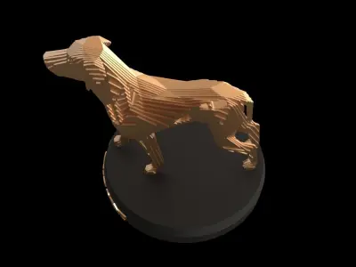 Parametric V Boxer Great Dane Low-poly 3D model