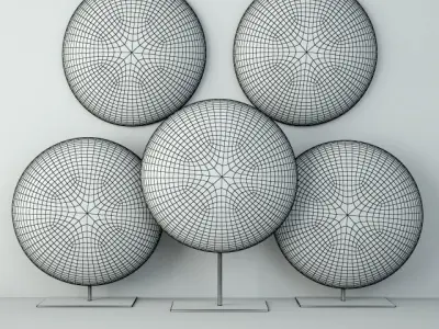 Zulu Round Shields 4 3D model