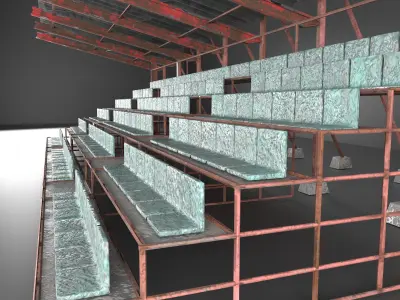 Stadium Seating Tribune Low-poly 3D model