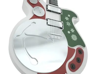 Christmas Guitar 3D model