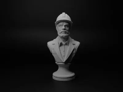 Engineer Bust Chess 3D print model