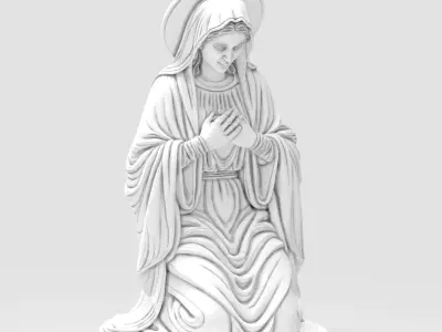 Nativity Virgin Mary Praying Statue  for Nativity Scene  3D print model