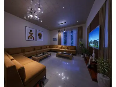 Interior Furnished Apartment I Revit-D5-FBX-Bonus CAD drawings 3D model