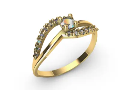 Anillo solitario para dama-mujer -v- 3D print model