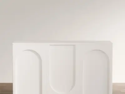 Modern Sculptural Console Table  Low-poly 3D model