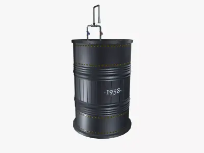 Barrel wash basin Low-poly 3D model