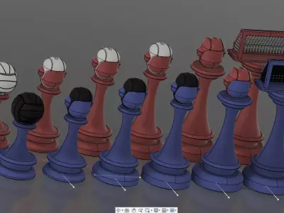Water polo chess kit 3D print model