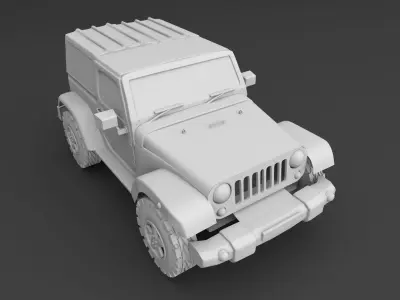 Jeep Wrangler Rubicon Low-poly 3D model