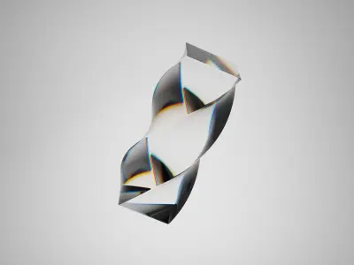 Twisted Glass Cube 3D model