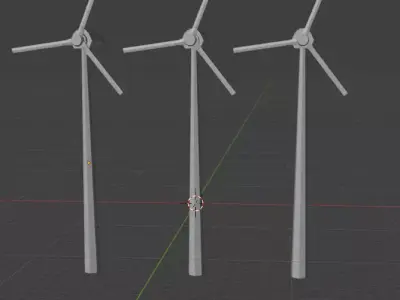 Low Poly Wind Turbine 3D Model Low-poly 3D model