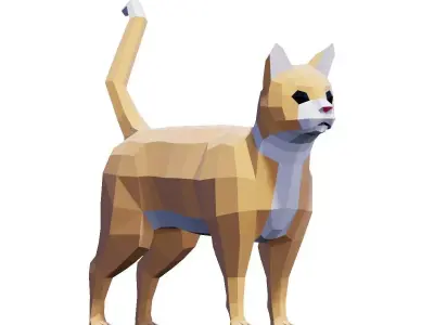 Cats Tabby Pack Low-poly 3D model