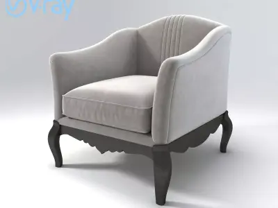 Milano Designer Accent Chair  High Poly Upholstered 3D Model 3D model