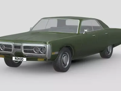 Plymouth Fury Sedan 1972 Low-poly 3D model