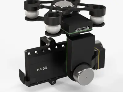 DJI Zenmuse H4-3D gimbal for GoPro Hero3-4 Low-poly 3D model