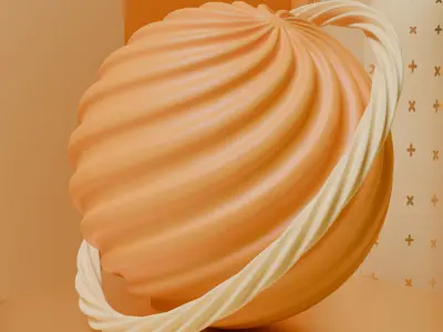 Abstract Geometric 3D Composition with Minimal Gold Accents Low-poly 3D model