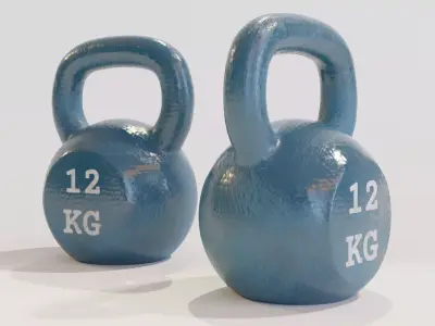 Realistic Plastic Kettlebell Low-poly 3D model