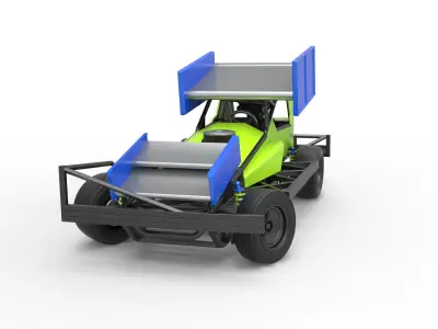 BriSCA F1 Stock Car for Asphalt while turning Scale 1 to 25 3D print model