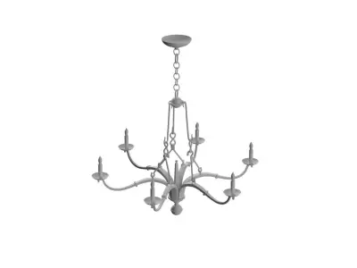 Rustic Medium Chandelier 3D model