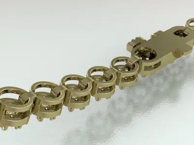 Round Halo Diamond Bracelet H17 - 47319 3D print model