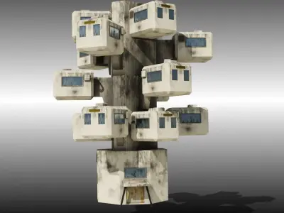 Building CAPSULE Low Poly Low-poly 3D model