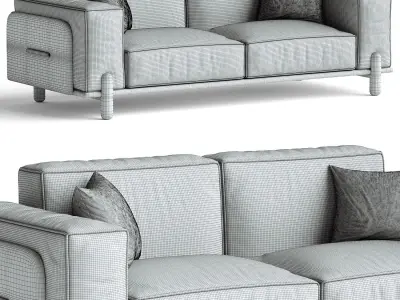 Upholstered Loveseat 3D model