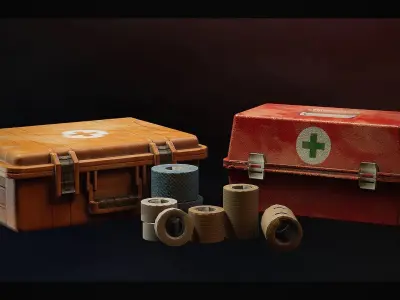 Emergency Vehicles - Premium - Drivable and Interactable UE4 UE5 Low-poly 3D model