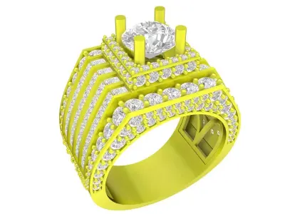 A7148 Luxury Korean Diamond Ring for Business Men 3D Model 3D print model