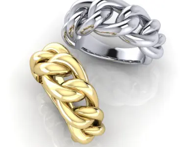 Chain Cuban Ring 10mm stl 3d print 3D print model