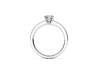 ZDR042 engagement ring with solitaire diamond 3D print model