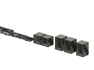 Deskor metal box with two sides 3D model