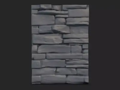 Worn Stone Wall Kitbash 3D model
