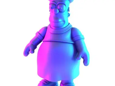 Fat Homer Simpson Tropical Floral Dress toy 3D print model