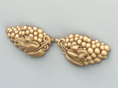 Carved decor horizontal 041 Grape 3D model