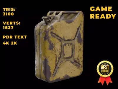 Soviet old Fuel canister Low-poly 3D model