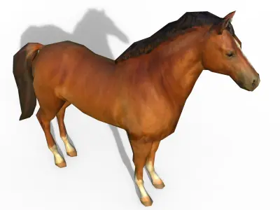 Horse game ready  Low-poly 3D model