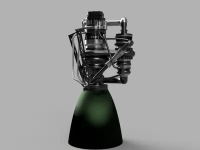 Space-X Raptor engine simplified 3D print model