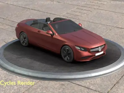 City Car 86 Top-Class Cabrio Open Type-A Brown Low-poly 3D model